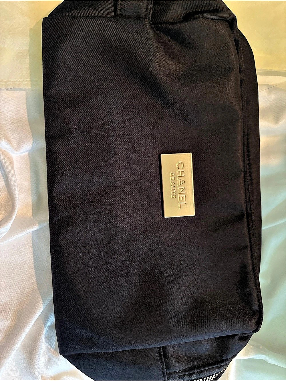 Inspired Beaute Black Nylon Cosmetic Pouch